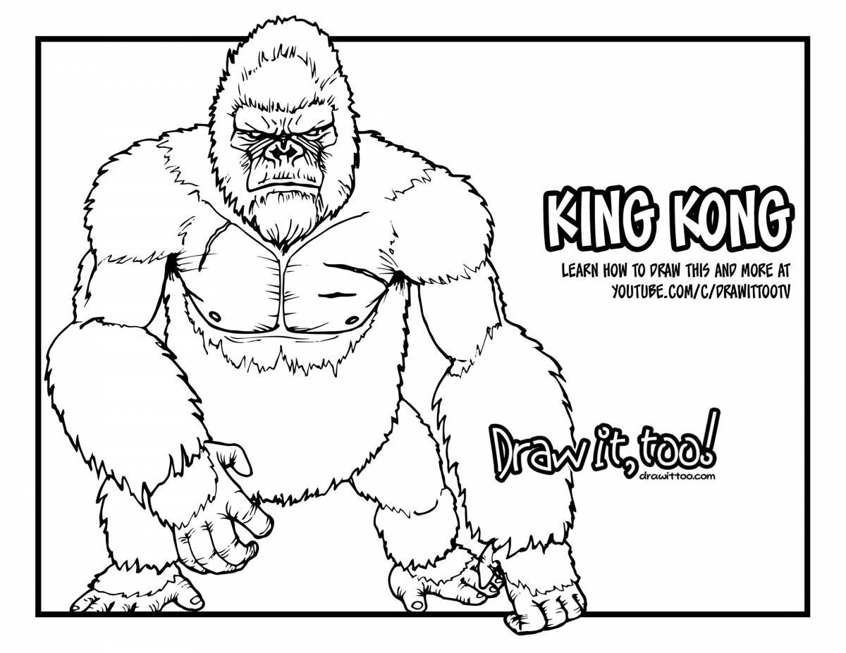 Animated king kong coloring page