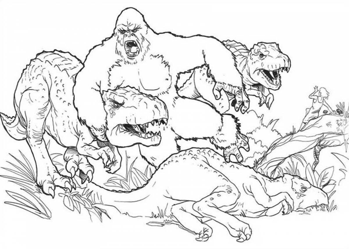 Exciting king kong coloring book