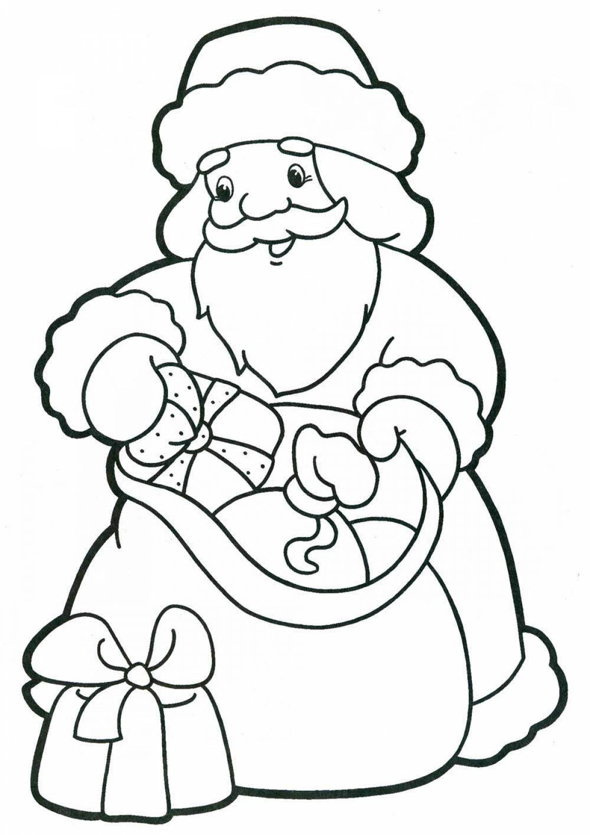 Colorful santa claus coloring page