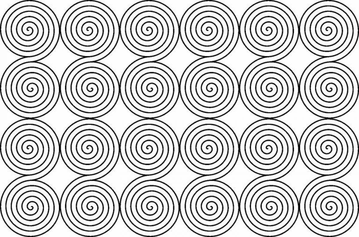 Playful spiral pattern coloring page