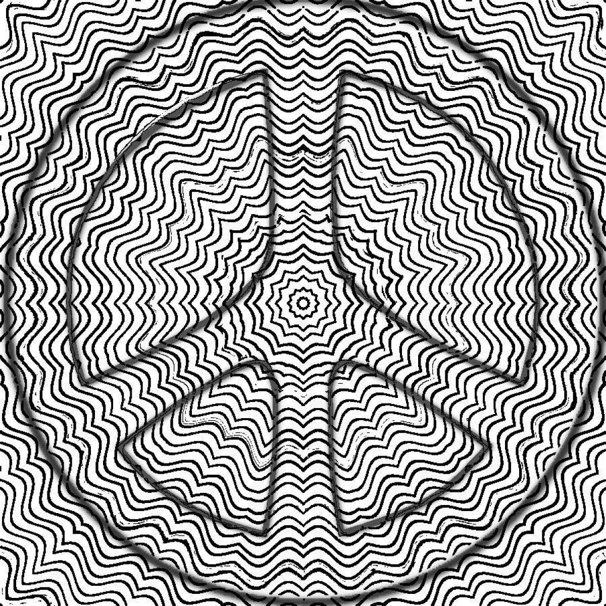 Exotic spiral pattern coloring page