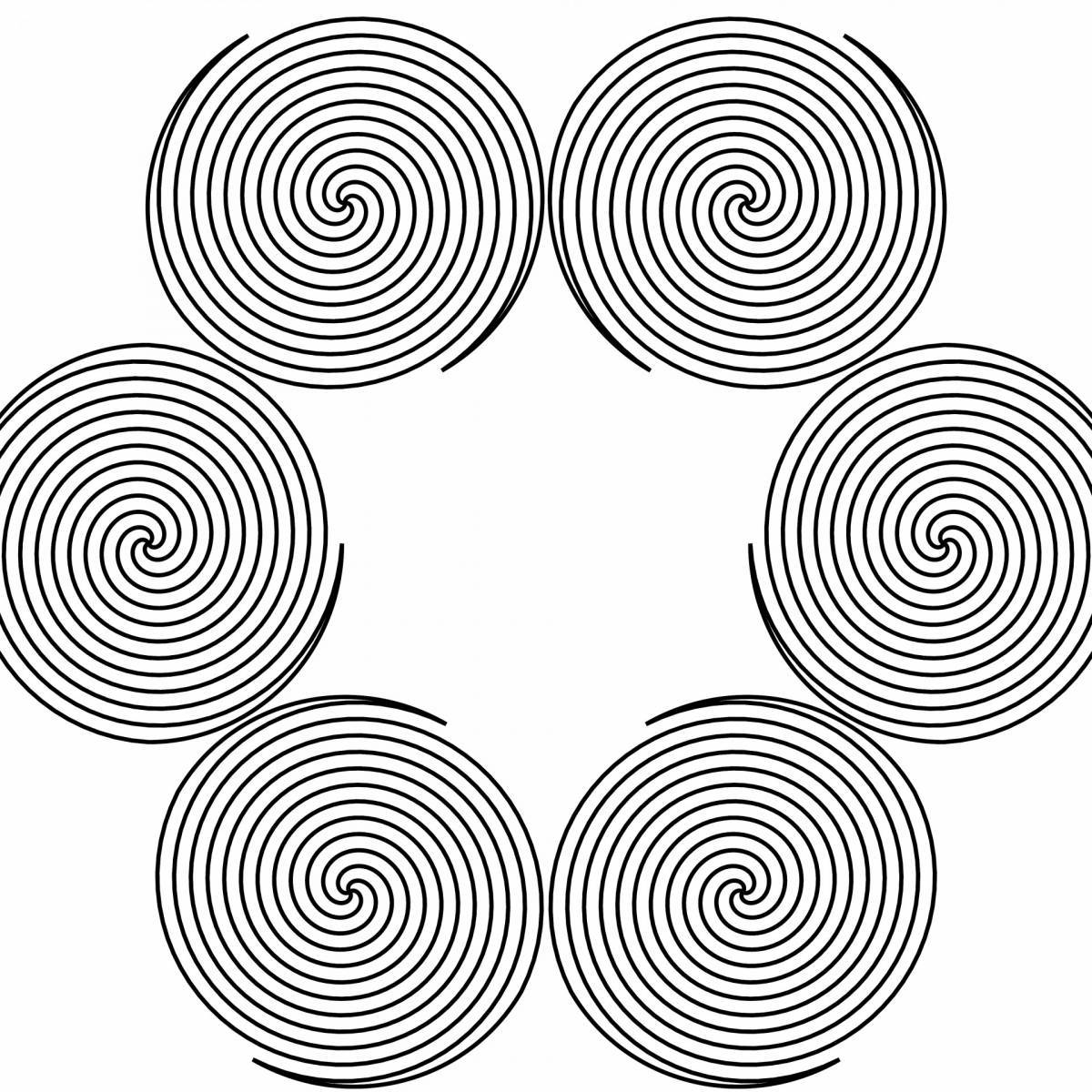 Coloring page gorgeous spiral pattern