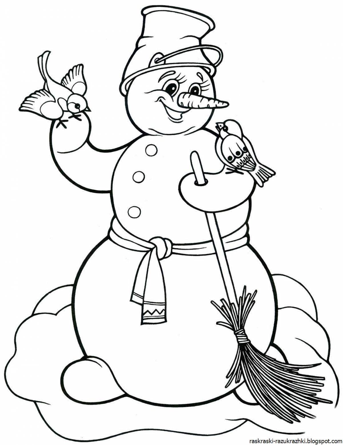 Fabulous snowman coloring for kids
