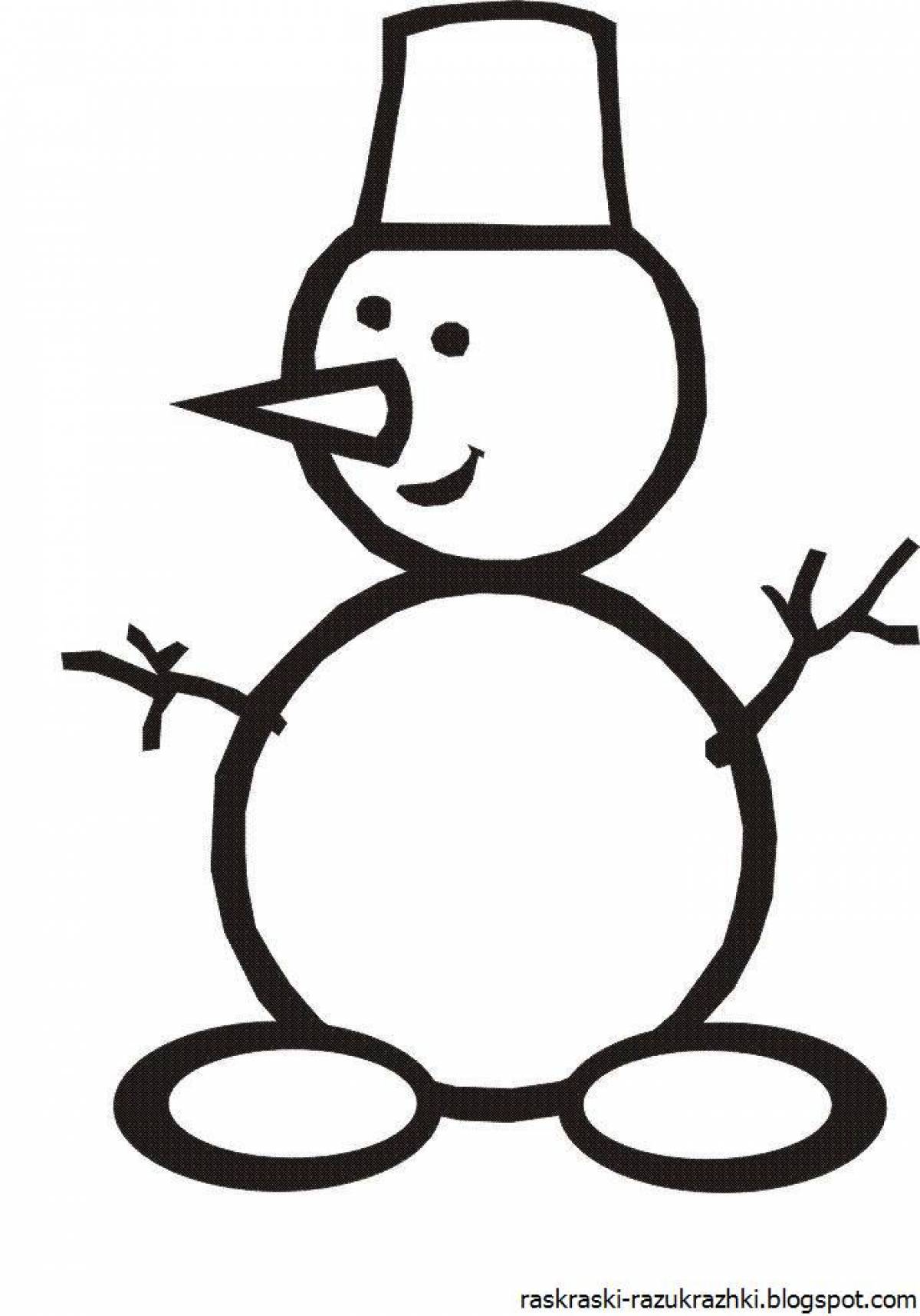 Invitation snowman coloring for kids