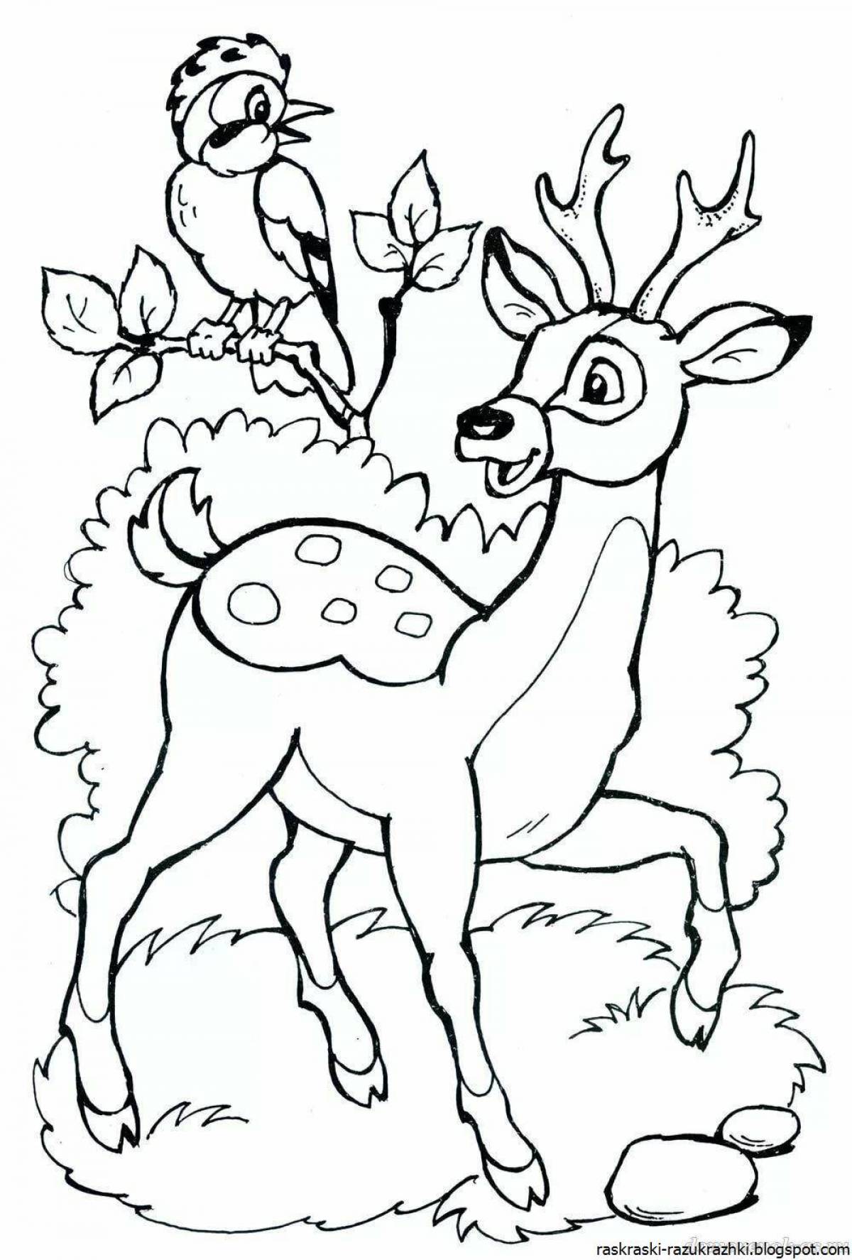 Colour effect coloring book animals for children 5-6 years old