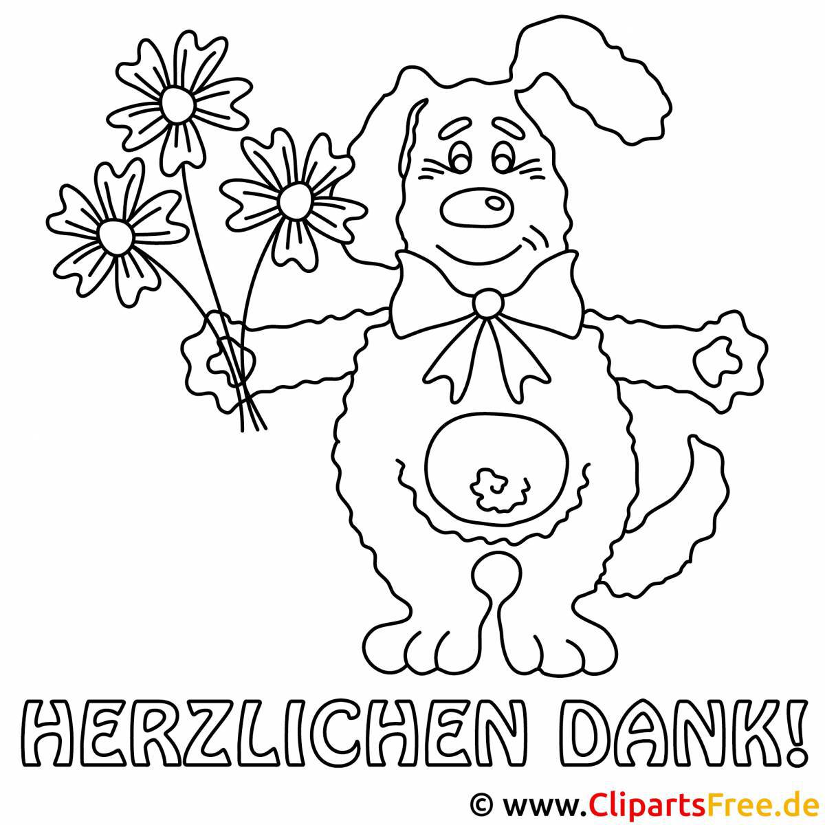 Happy thank you coloring page