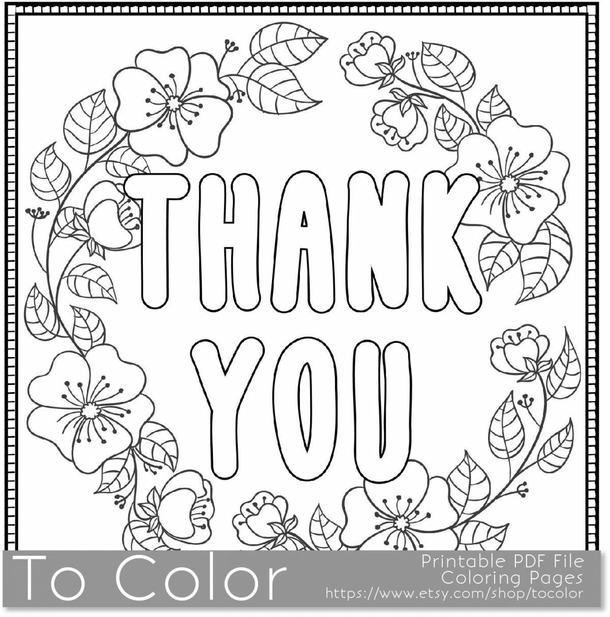 Great thank you coloring book