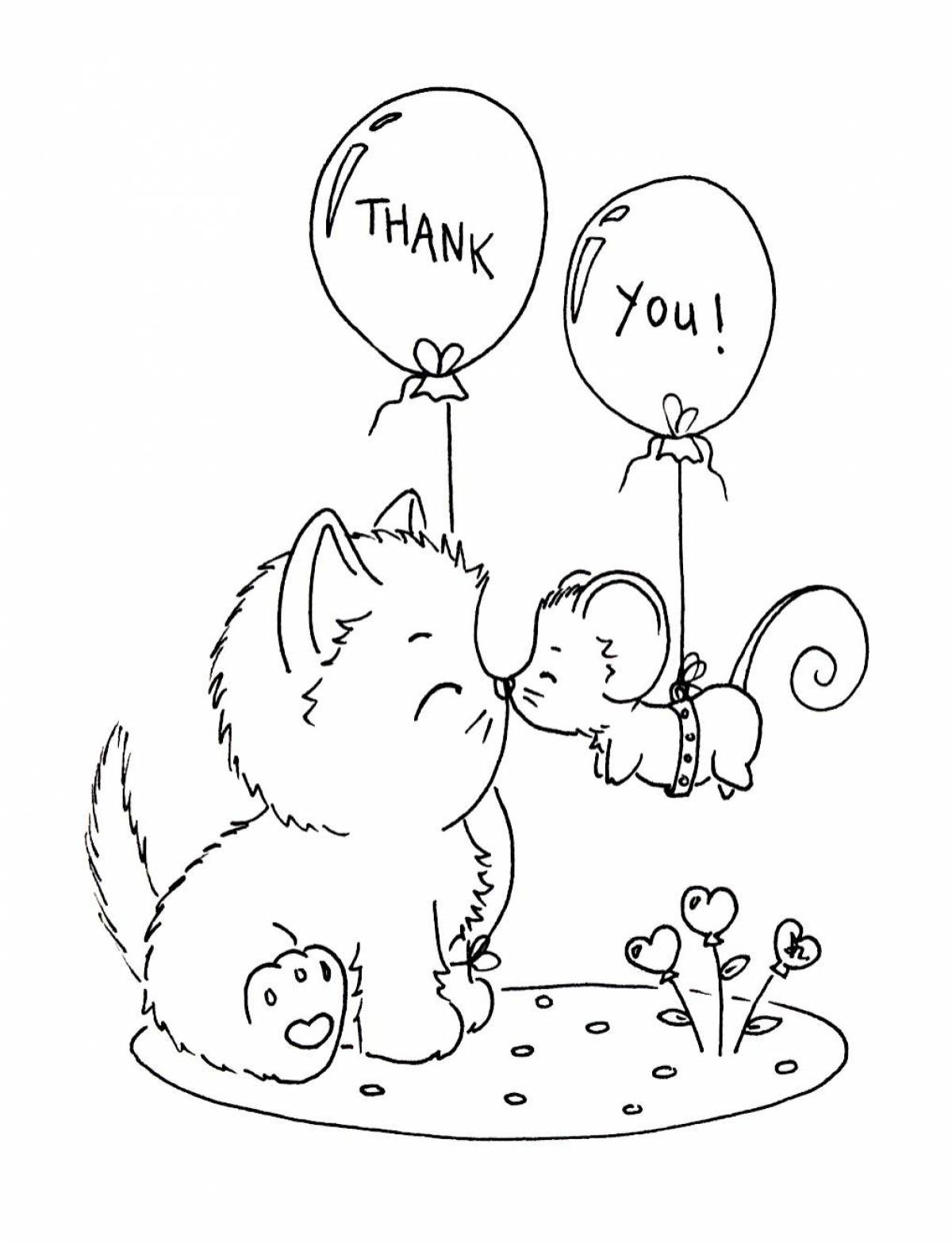Shining Thank You coloring page