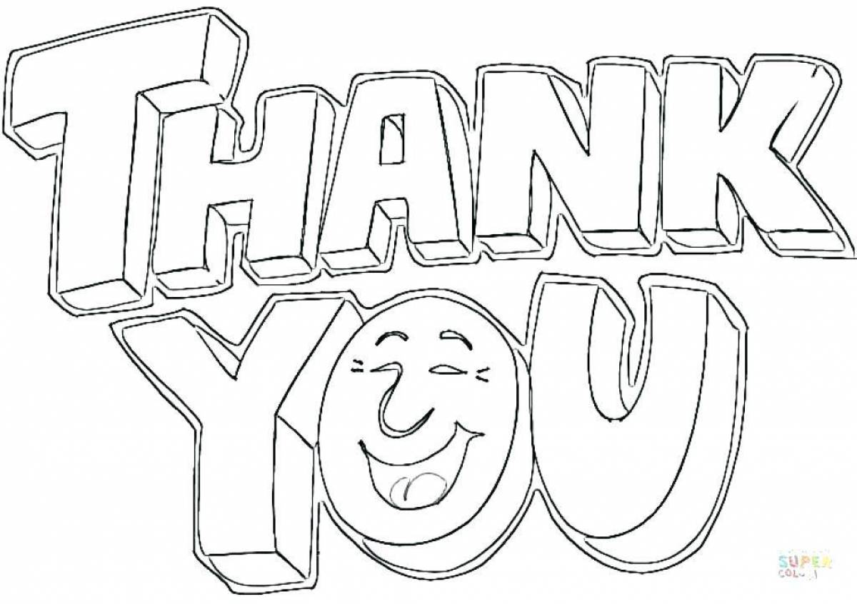 Thank you color explosion coloring page