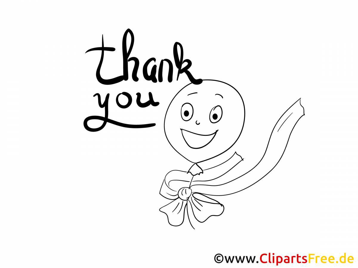 Colour Thank You Radiant Coloring Page