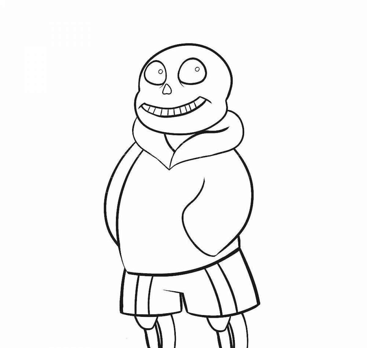 Glowing coloring page sans
