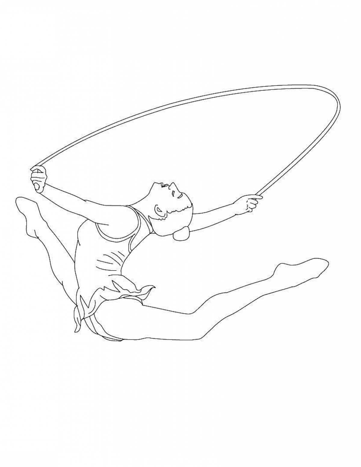 Красочная страница раскраски гимнастики