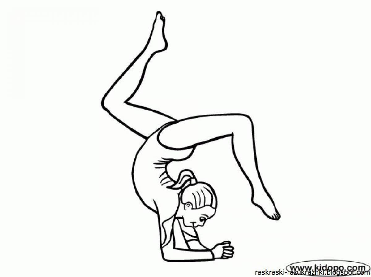 Exciting gymnastic coloring book
