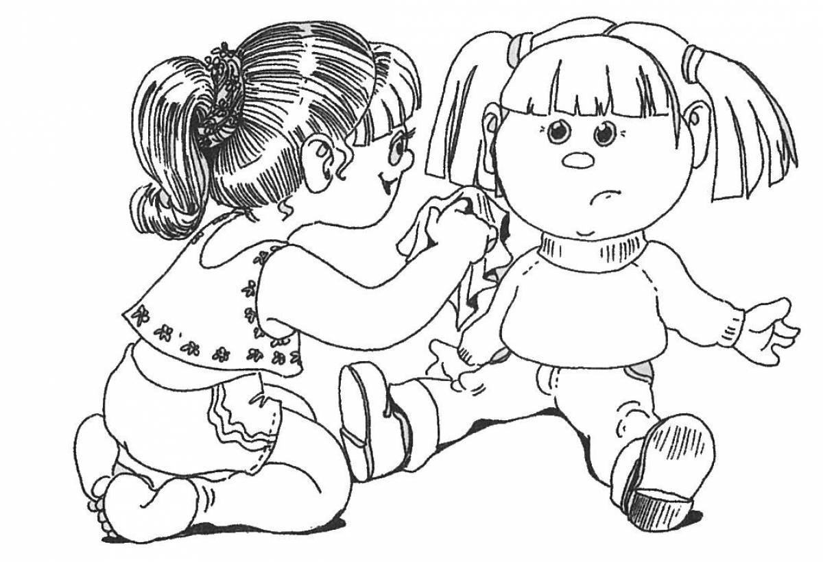 Adorable children's coloring page edge