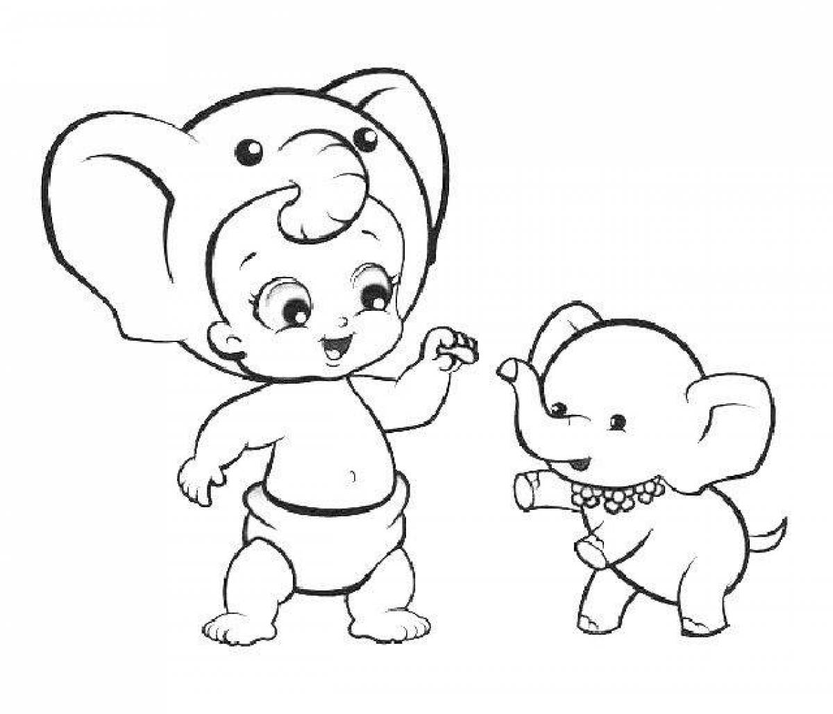 Coloring page edge bright babys