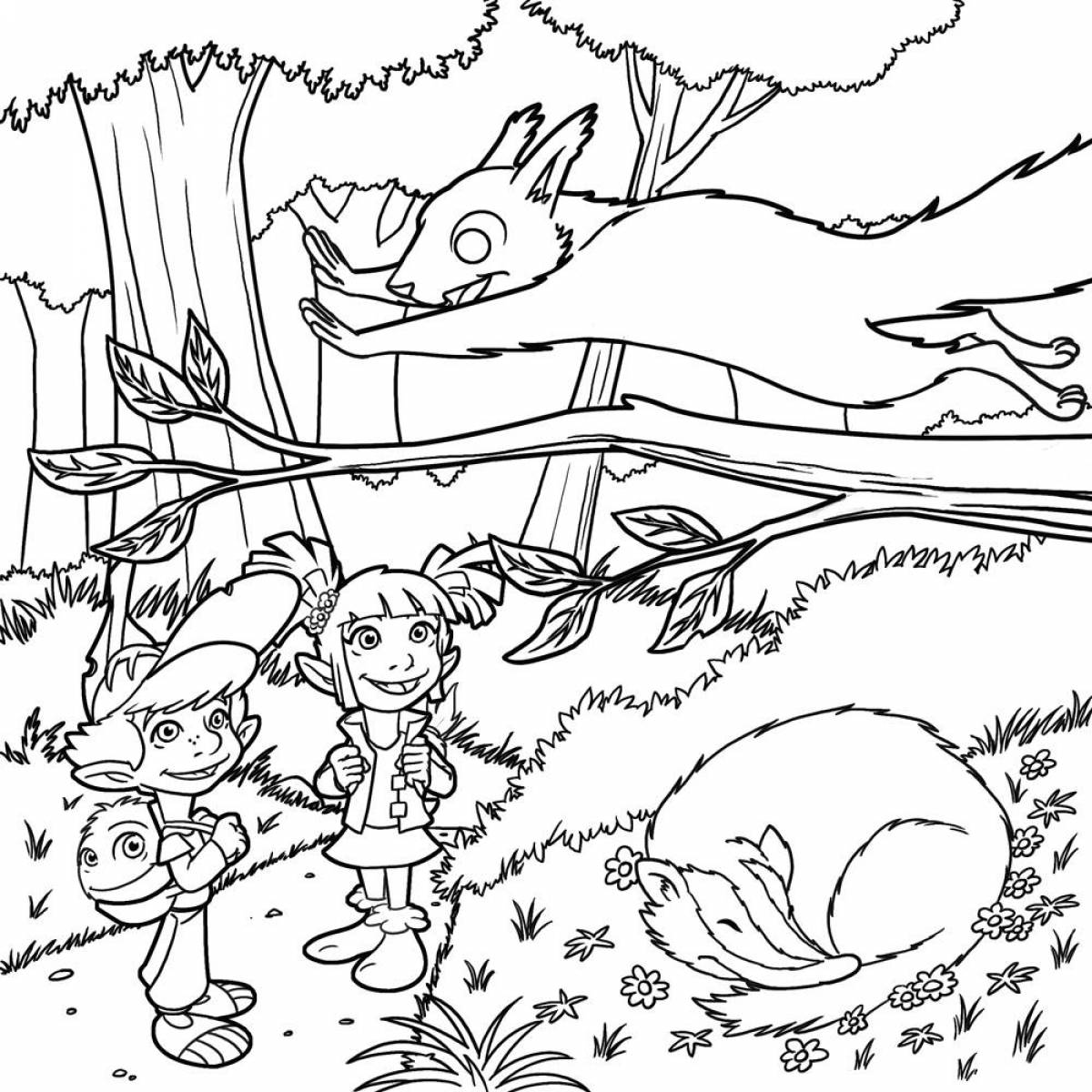 Colorful children's coloring page edge