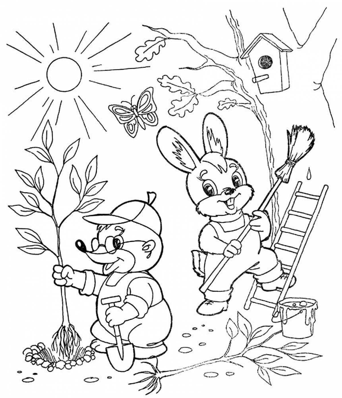 Coloring page edge of vibrant babys