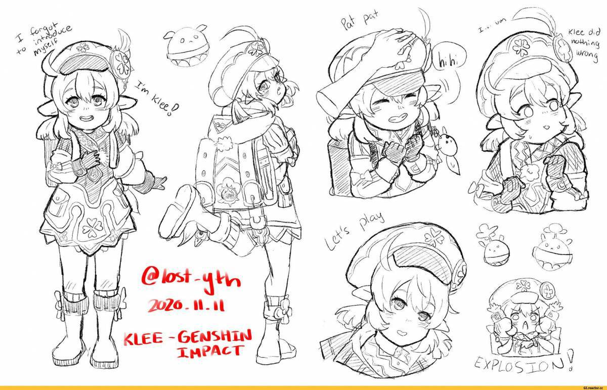 Vibrant kli genshin impact coloring page