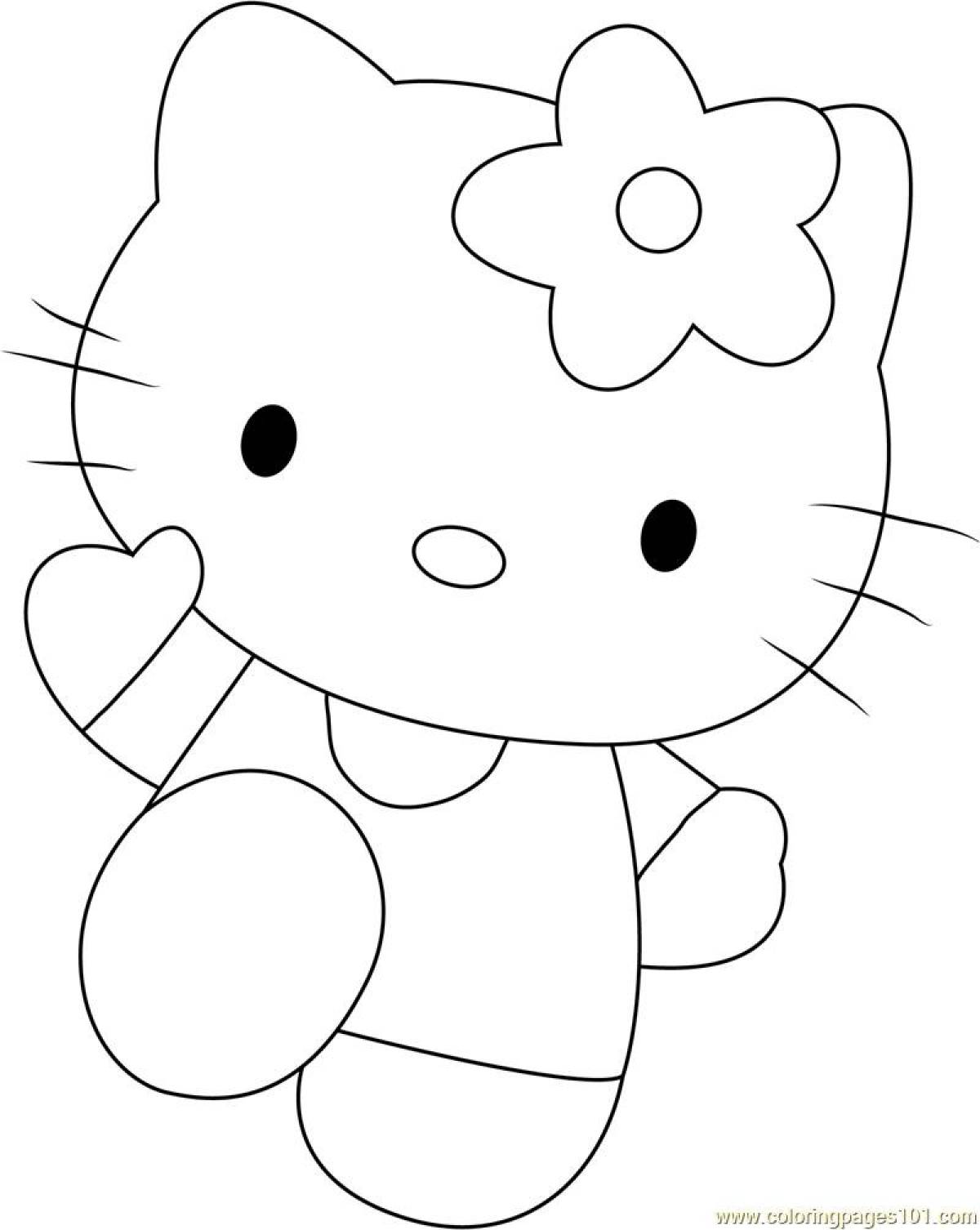 Раскраска изысканные мелодии hello kitty