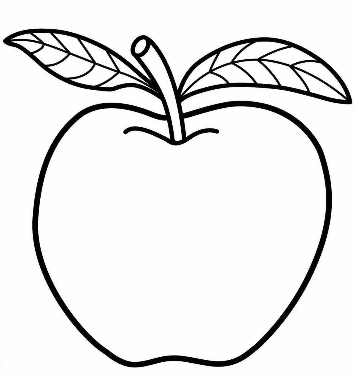 Яркая яблочная раскраска для дошкольников