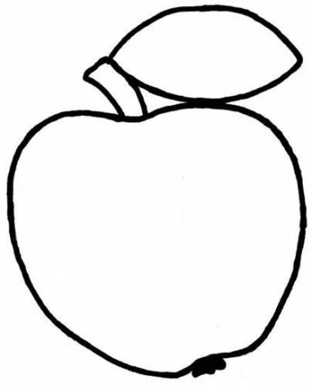 Веселая яблочная раскраска для малышей