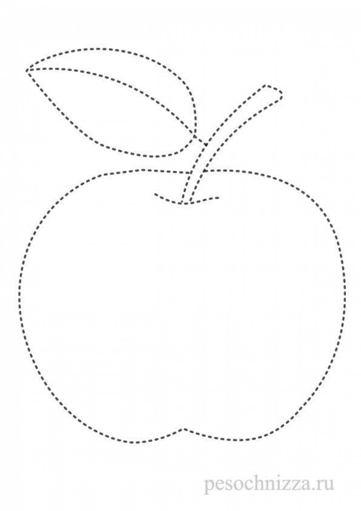 Раскраска «сияющее яблоко» для дошкольников