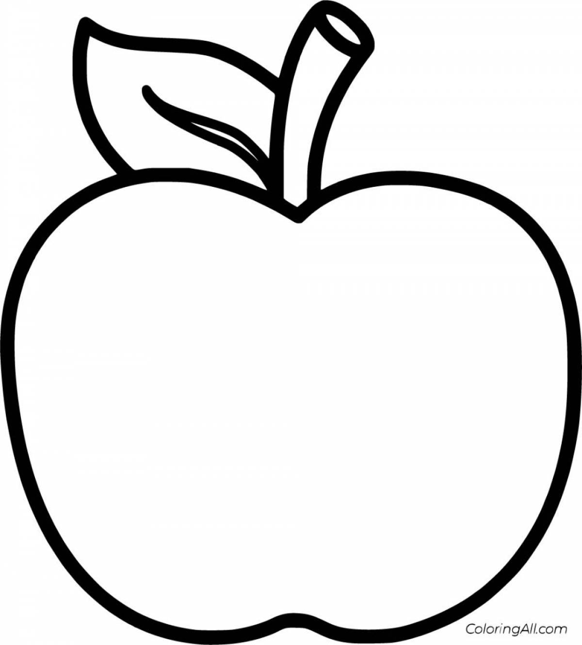 Coloring book shimmering apple for babies