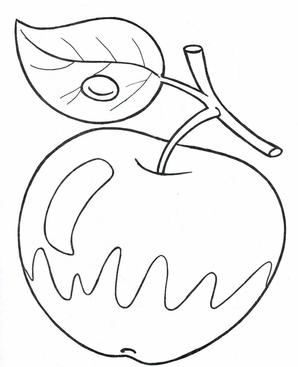 Glowing apple coloring book for kids