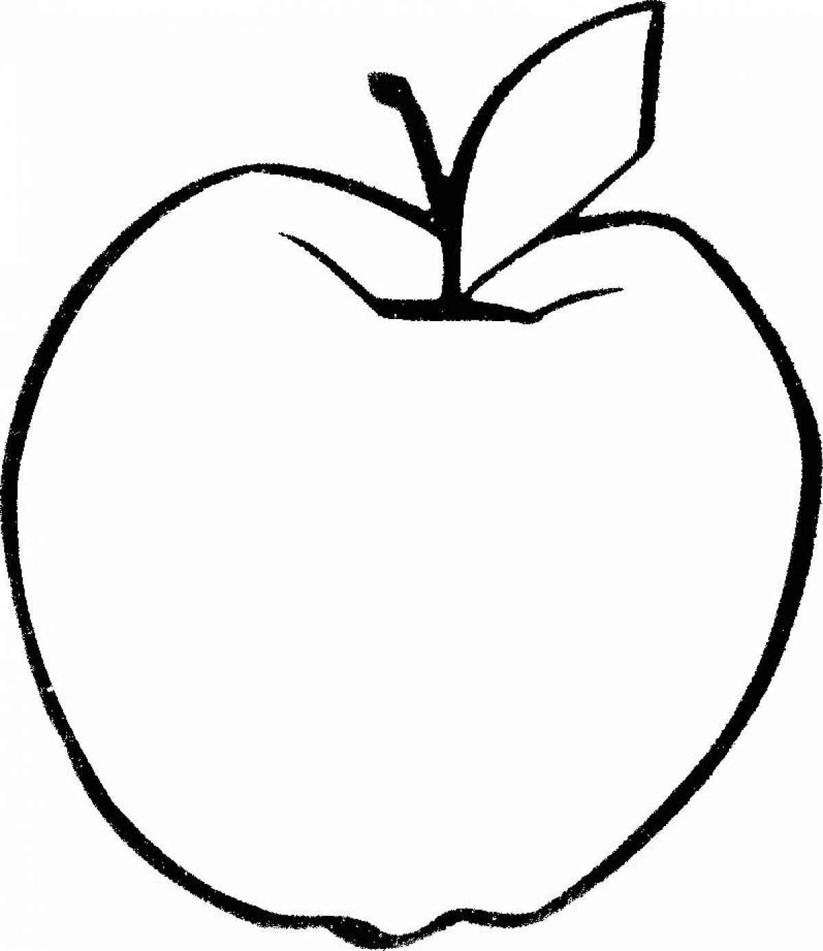 Яркая яблочная раскраска для детей 2-3 лет