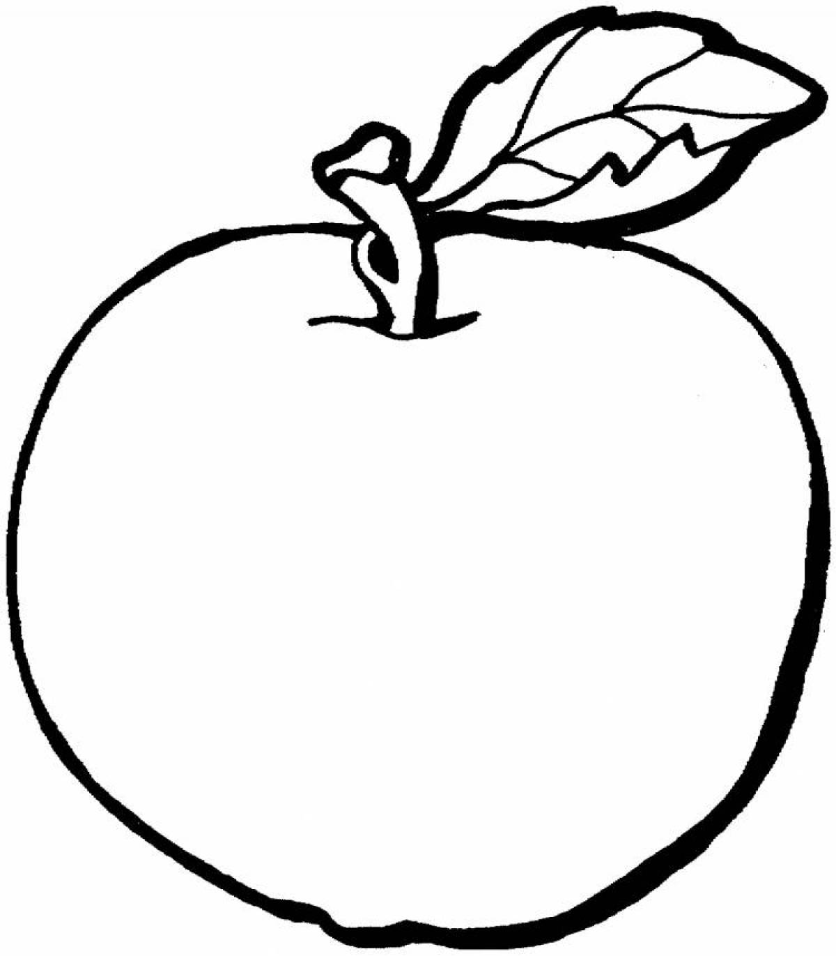 Игривая яблочная раскраска для детей