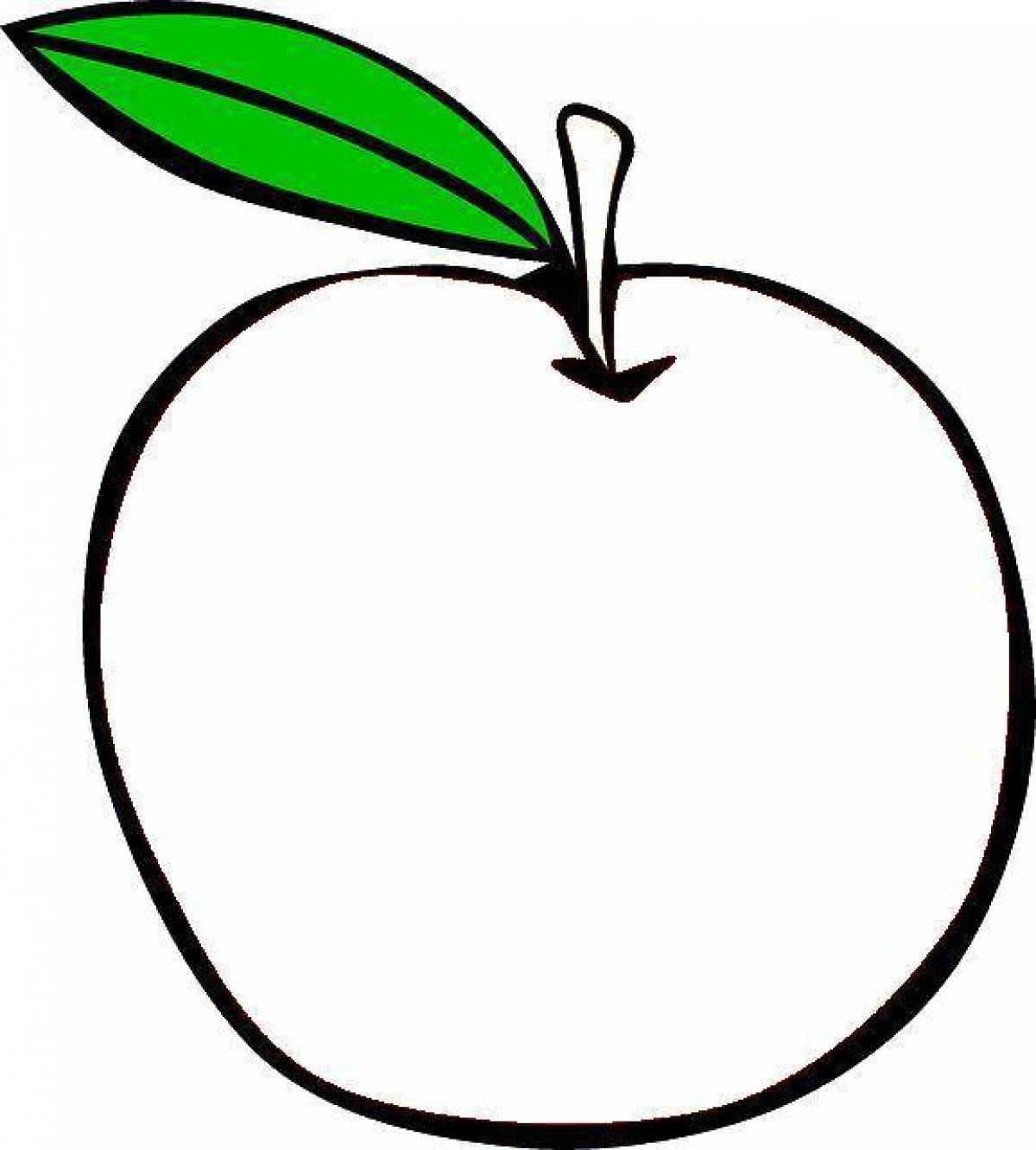 Яблочные фрукты для раскраски для детей