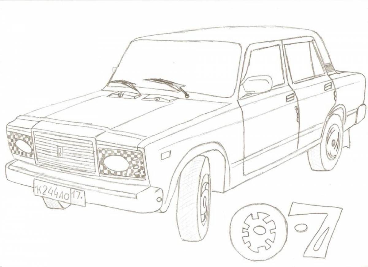 Alluring vaz 2107 coloring book