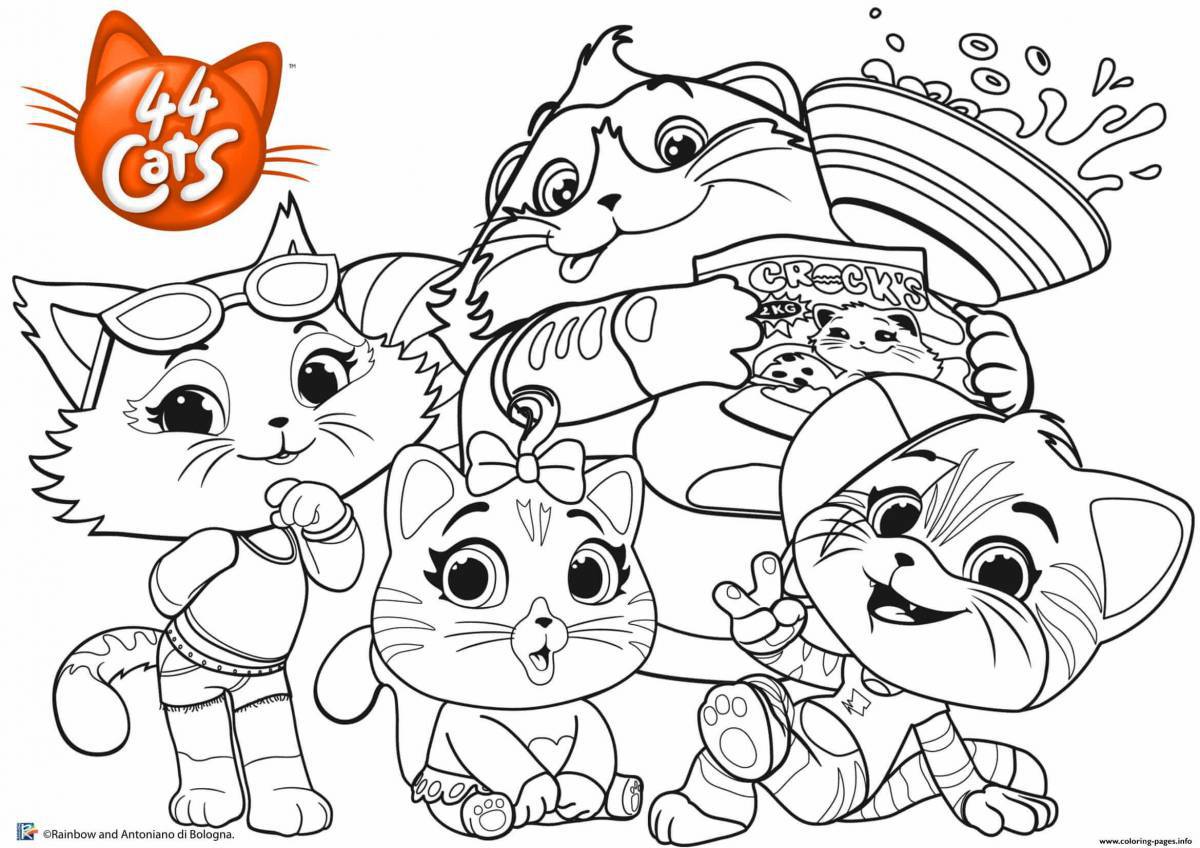 Tiny kittens coloring page
