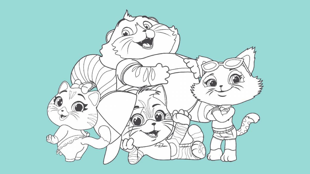 Coloring page inquisitive kittens
