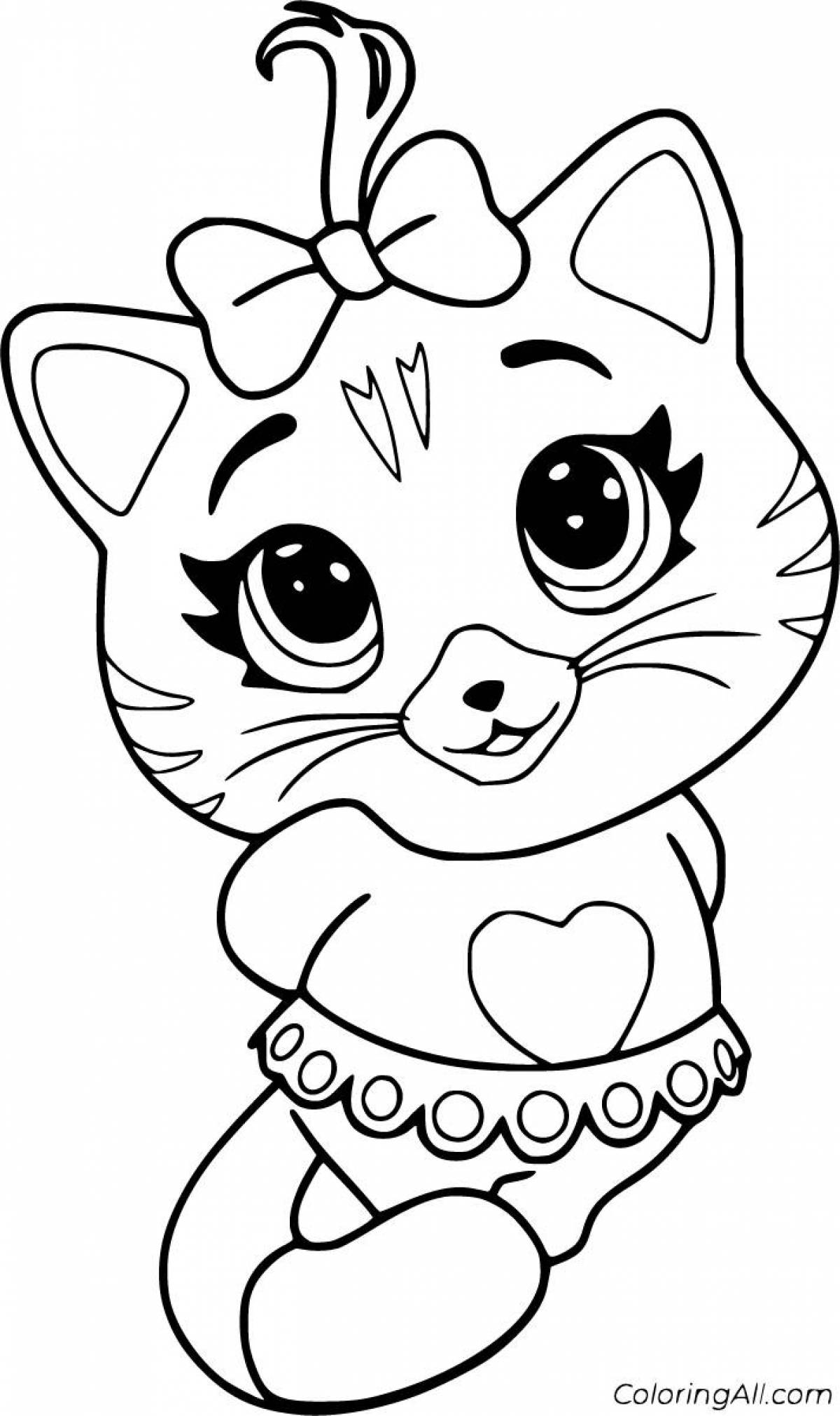 Curious kittens coloring page