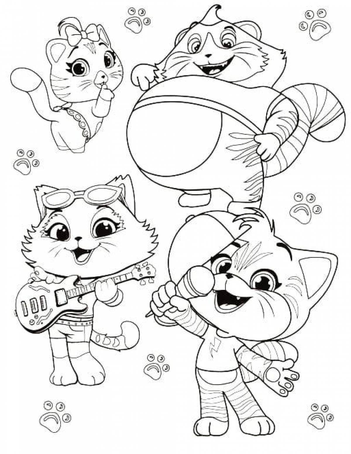 Colouring friendly kittens