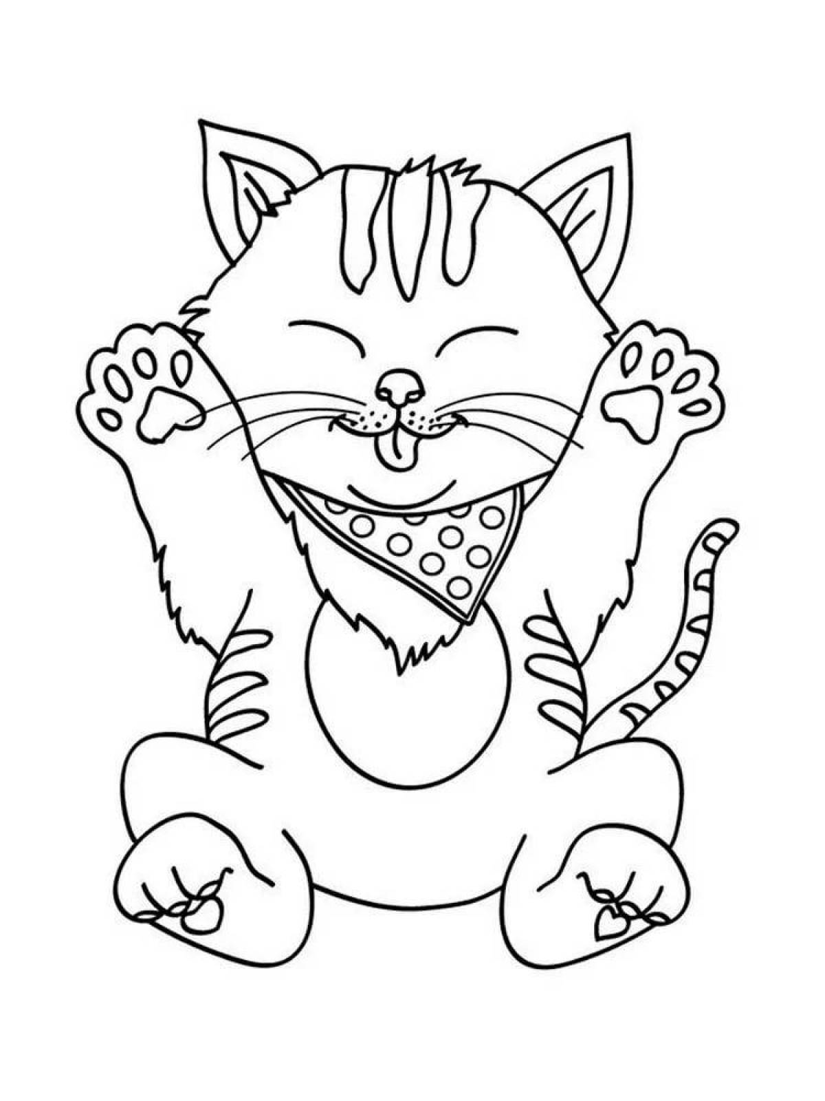 Adorable cartoon cat coloring book