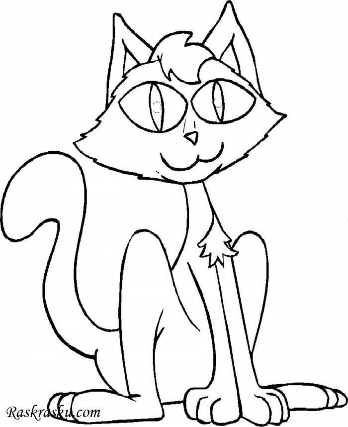 Live coloring cartoon cat
