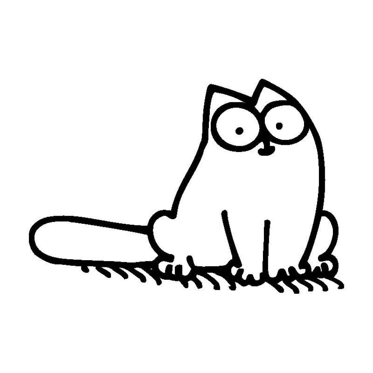 Остроумная раскраска мультяшный кот
