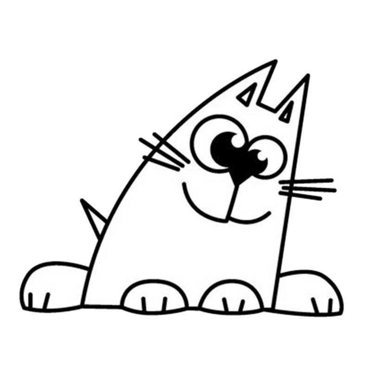 Animated cartoon cat coloring book