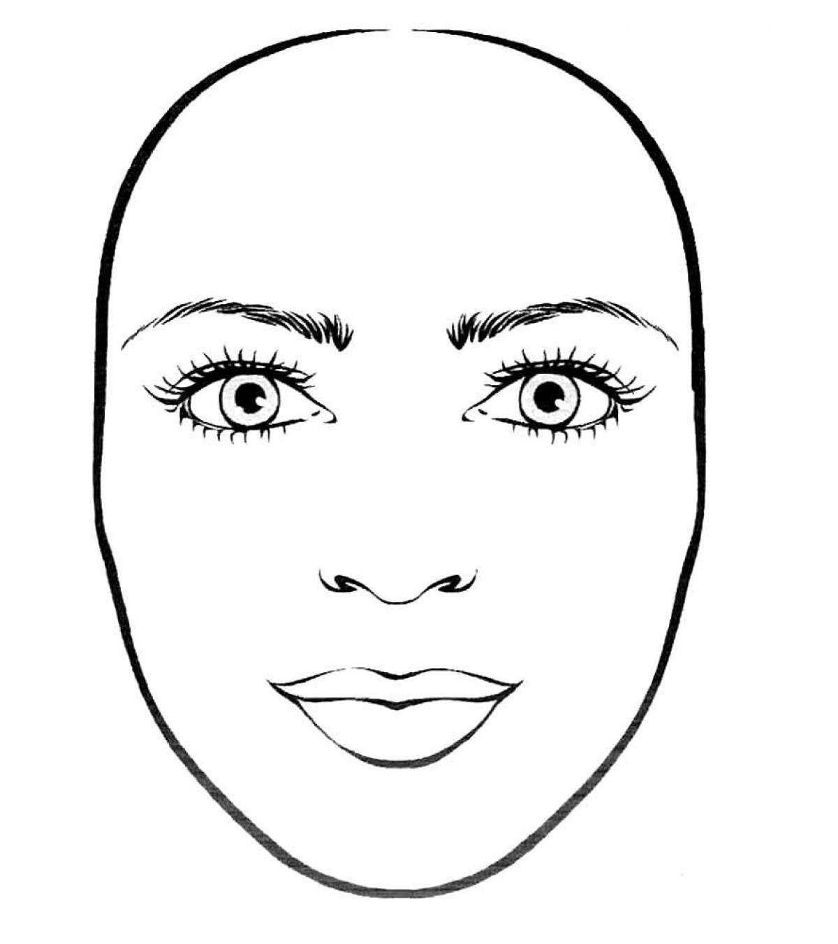 Раскраска лица. Макет лица. Лицо для макияжа. Очертания лица. Лицо женщины раскраска.