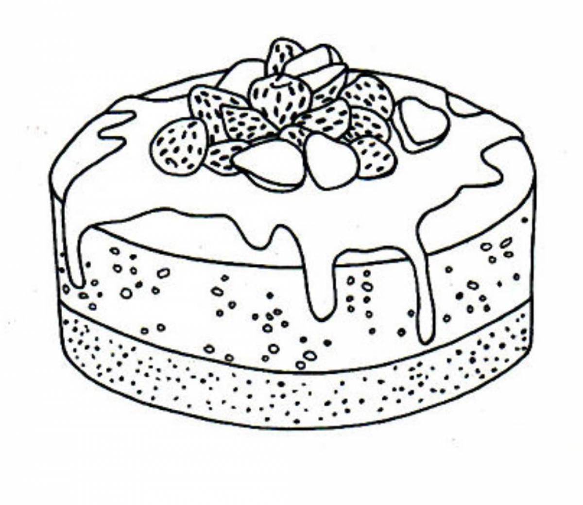 Торт раскраска для детей