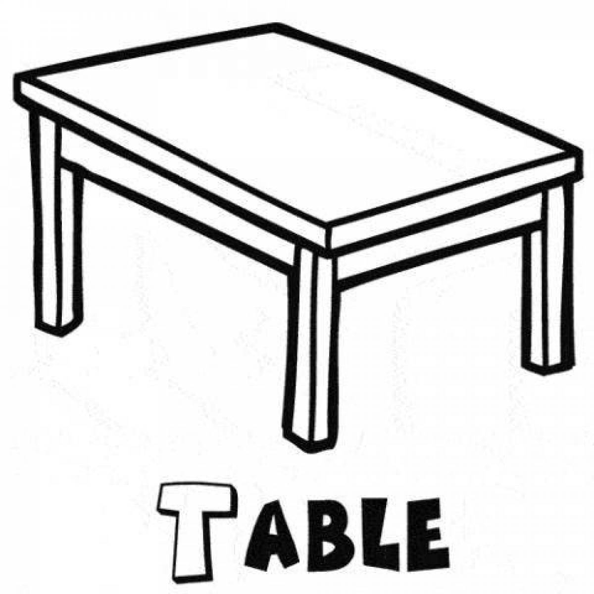 Table раскраска для детей