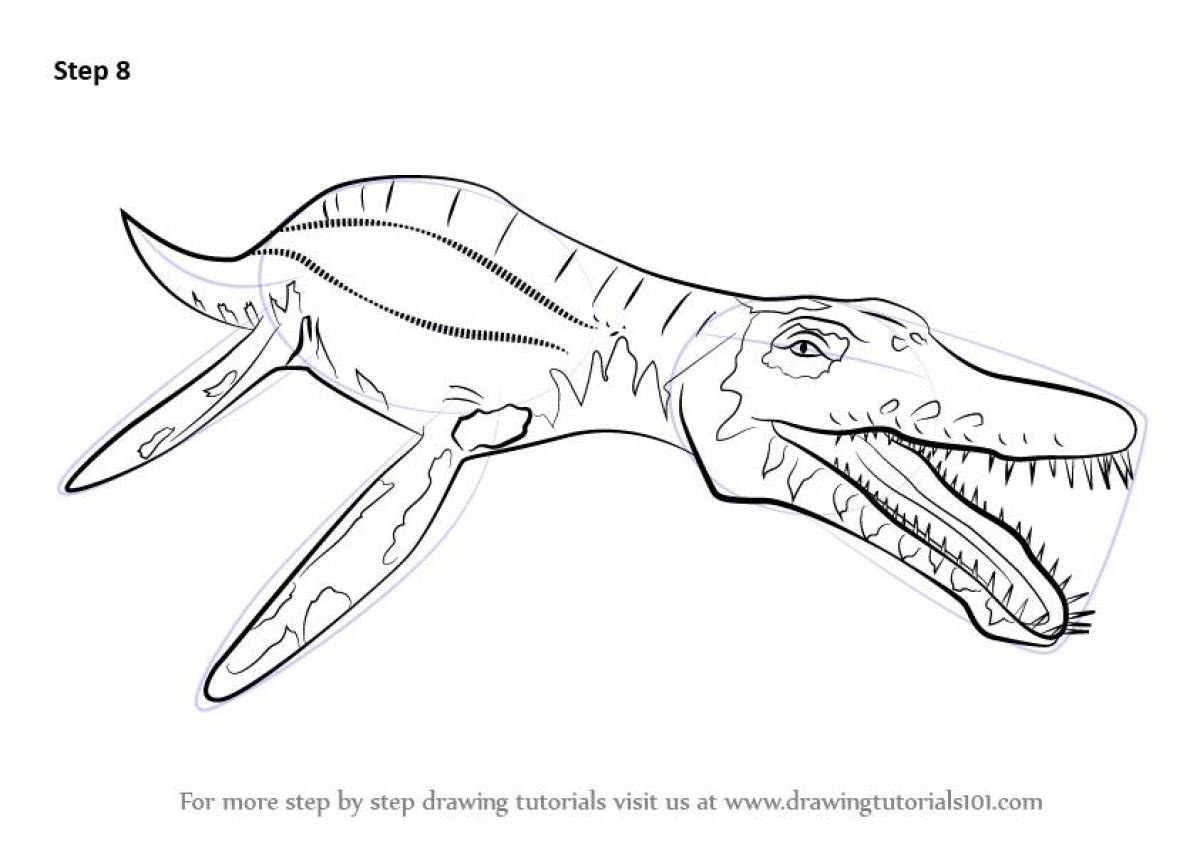 Как нарисовать мозазавр