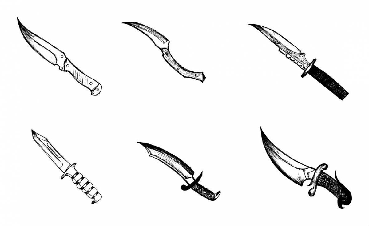 Картинки ножей из стандофф 2 для срисовки бабочка