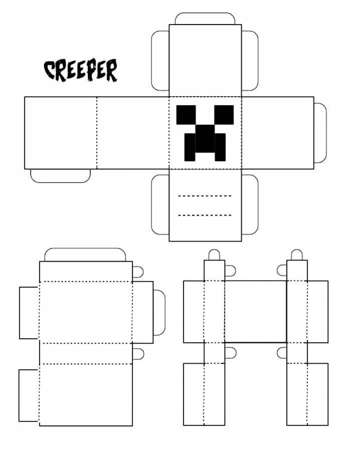 Coloring minecraft creeper coloring page