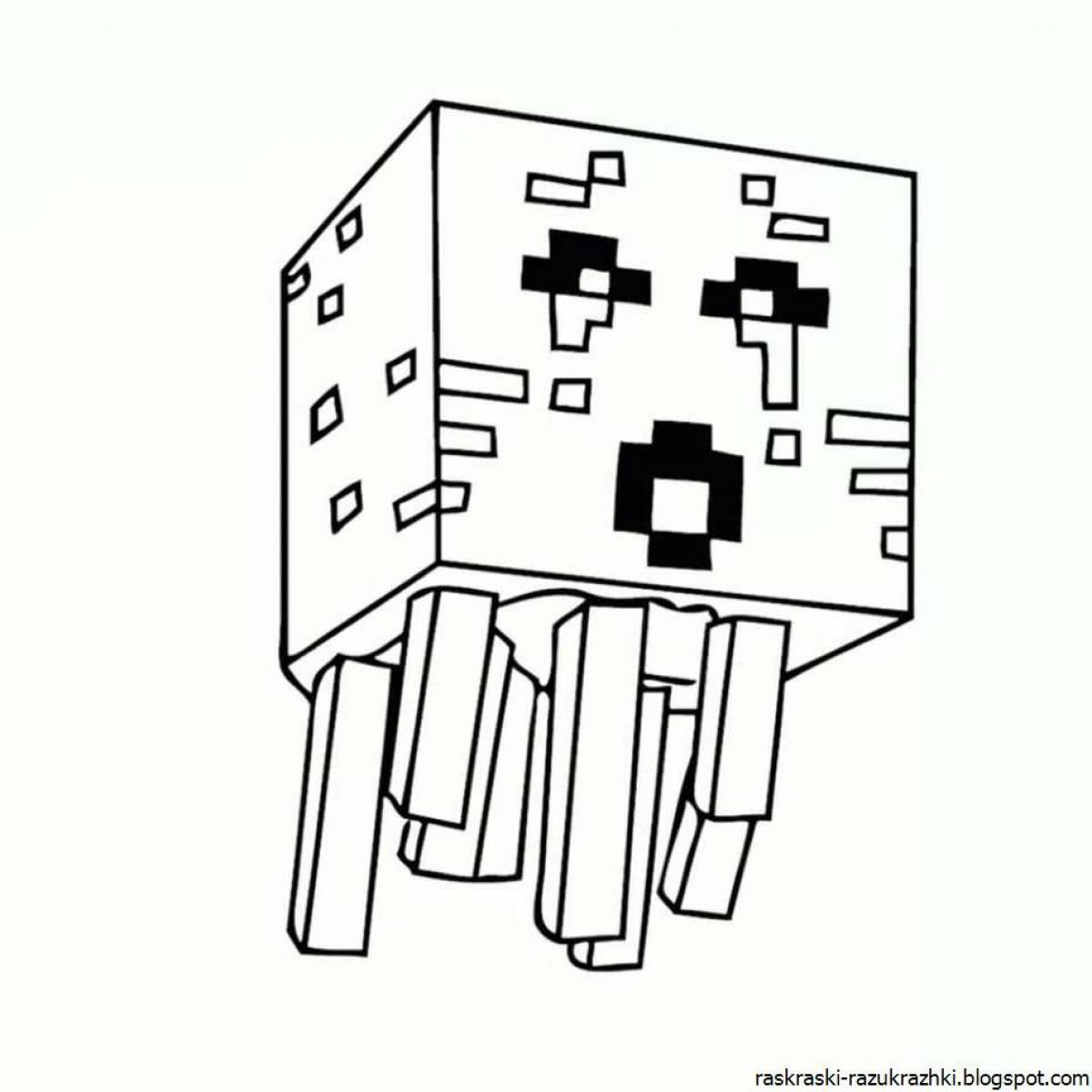 Adorable minecraft creeper coloring page