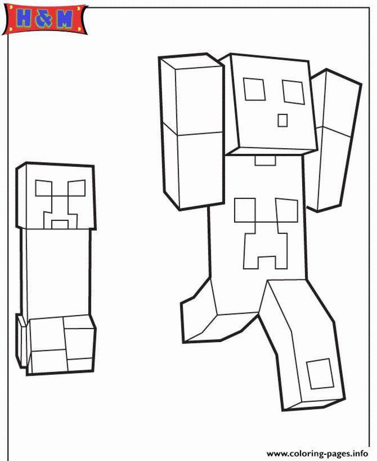 Minecraft creeper awesome coloring book