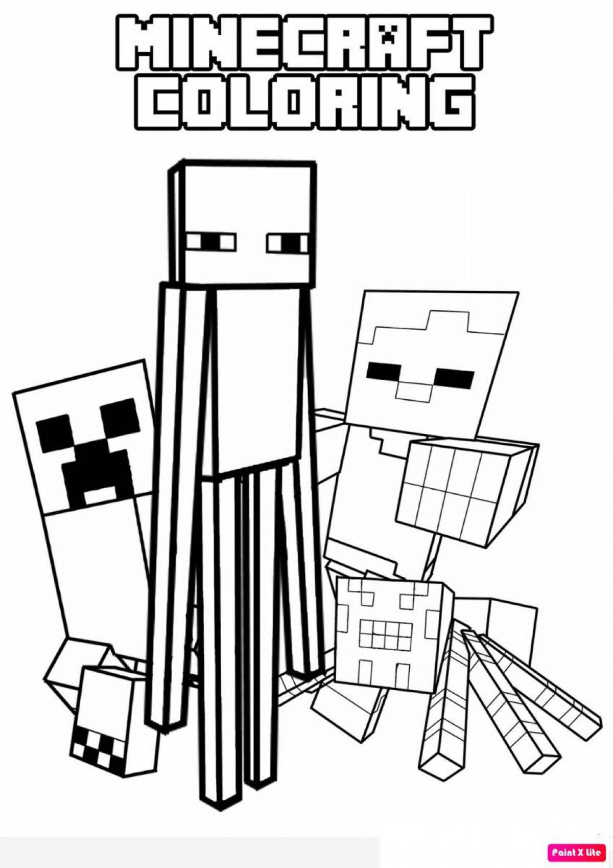 Radiant minecraft creeper coloring page