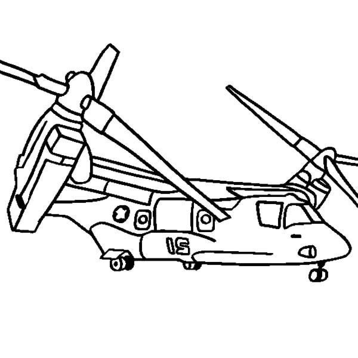 Royal military helicopter coloring page